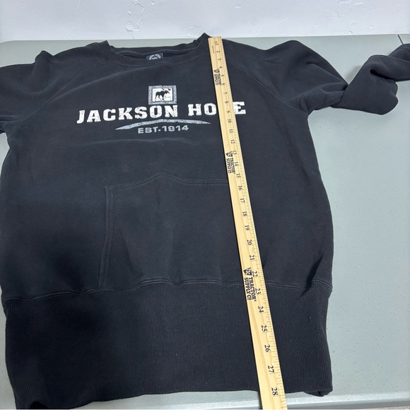 BAC Adult Large Pullover Crewneck Sweatshirt Jackson Hole Wyoming Moose Black - Picture 8 of 8